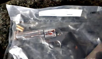 Uma das armas apreendidas pela polícia