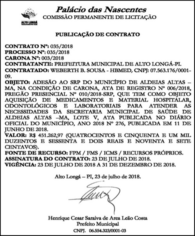 Contra com Weberth B Sousa – HB Med