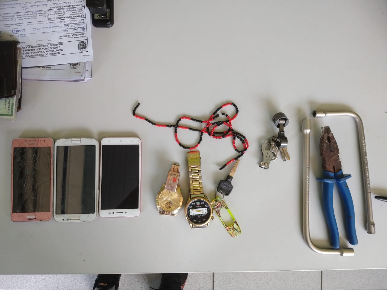Equipamentos apreendidos pela polícia