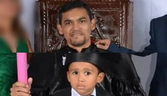 Luís Paulo Moura e o filho João Manoel (destaque)