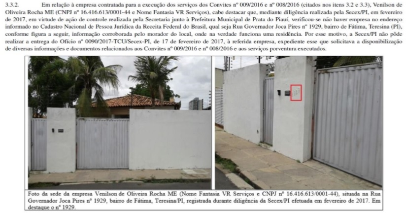 Suposto endereço da empresa Venilson de Oliveira Rocha-ME.
