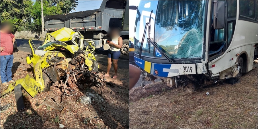 Acidente envolvendo carro de passeio e ônibus aconteceu na PI-113.