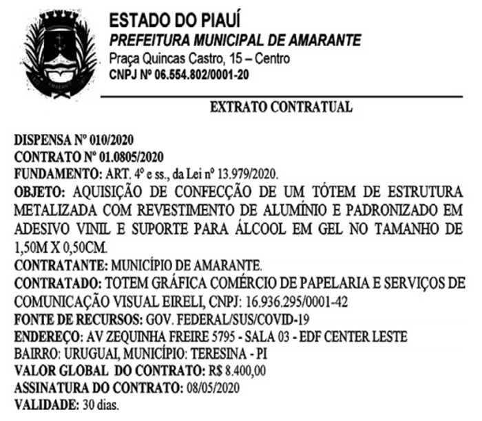 Extrato de contrato