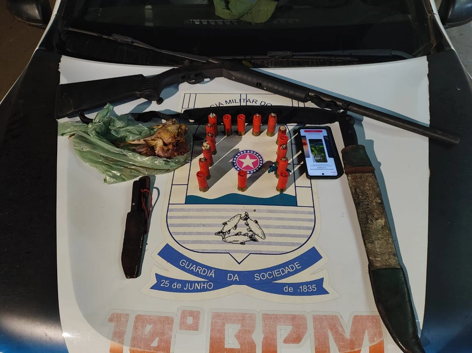 Materiais apreendidos pela Polícia Militar