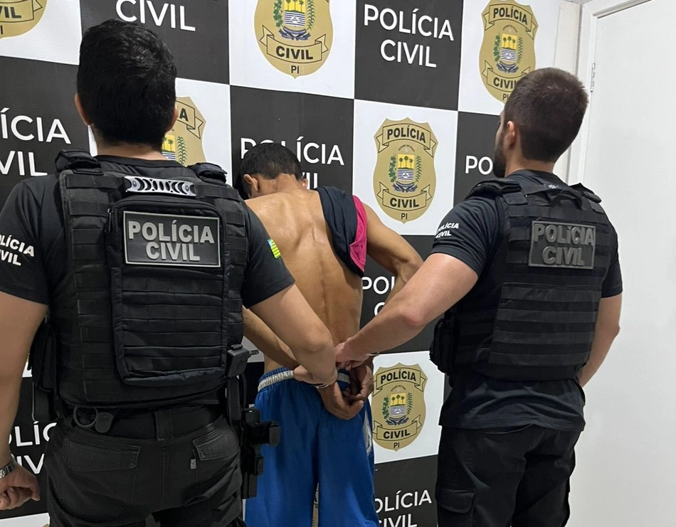 Suspeito preso pela Polícia Civil.