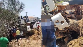 Caminhão tomba na BR-316 em Teresina