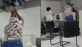 Mulher quebra computadores na Equatorial Piauí
