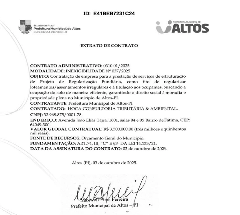 Extrato de contrato