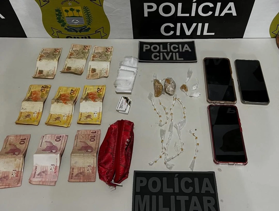 Material apreendido com suspeitos em Buriti dos Lopes