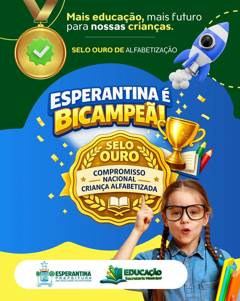Esperantina conquista bicampeonato do Selo Ouro de Alfabetização