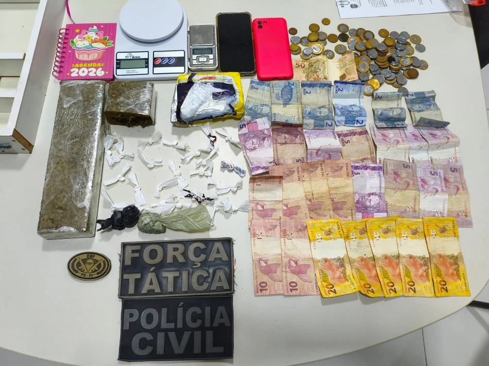 Materiais apreendidos
