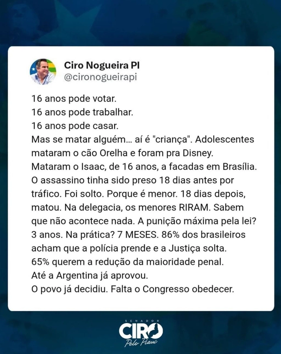 Post de Ciro Nogueira