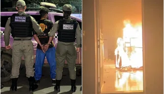 Homem preso e imóvel icendiado