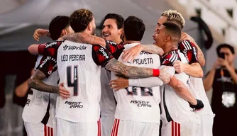 Flamengo comemora vitória após jogo contra Botafogo