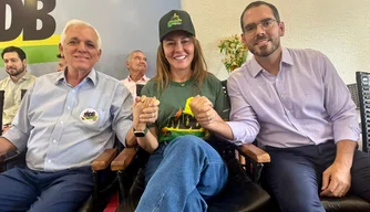 Ivanária Sampaio em solenidade de filiação do deputado federal Marcos Aurélio