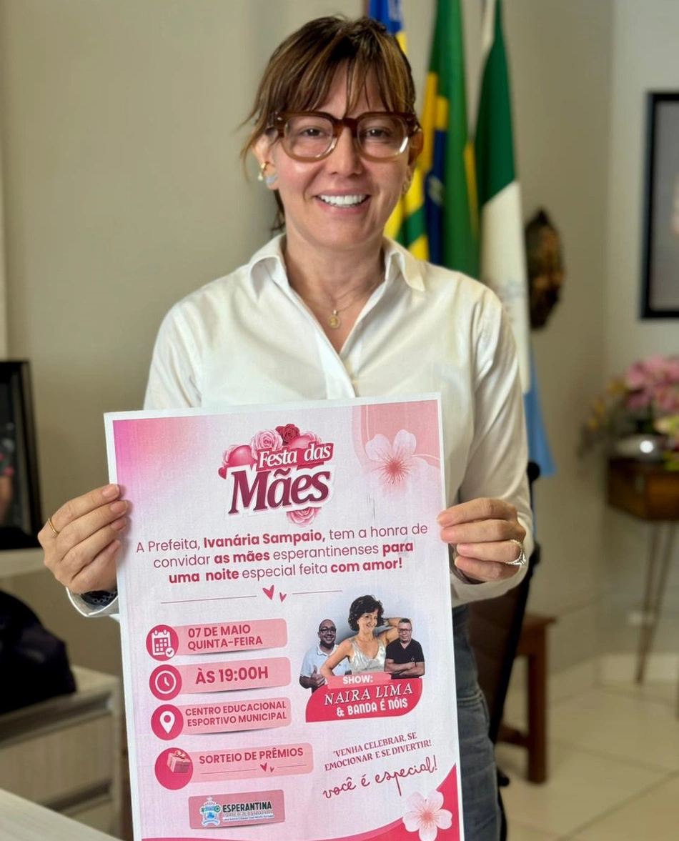 Prefeitura de Esperantina realiza grande evento em homenagem às mães no Centro Educacional Esportivo