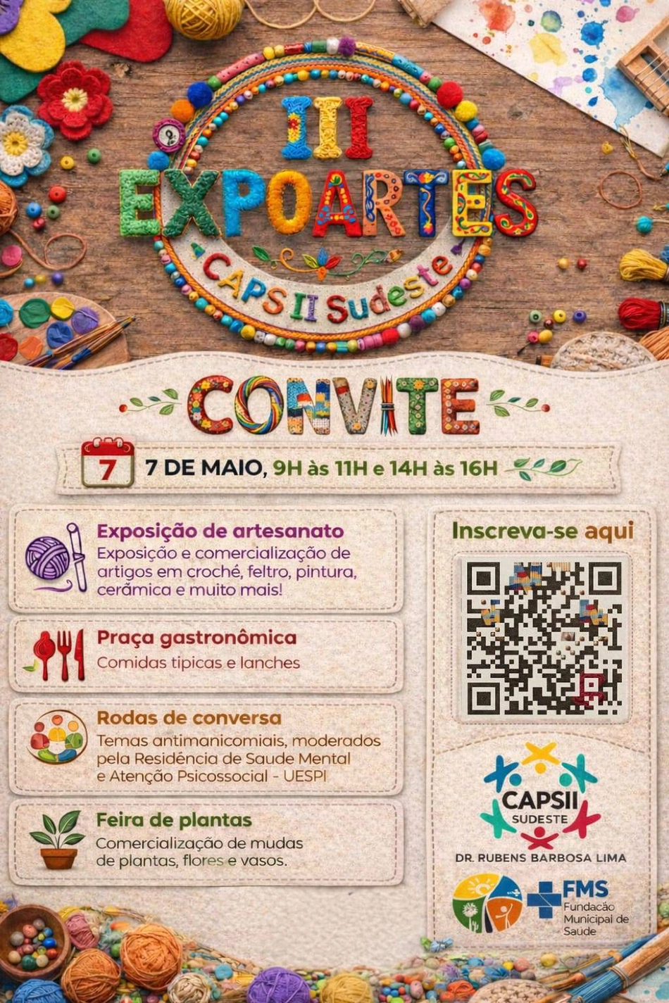 CAPS II Sudeste promove III Expoartes com foco na saúde mental em Teresina