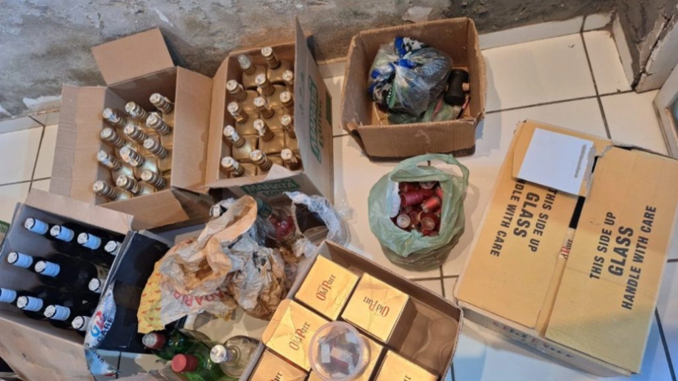 Materiais apreendidos durante cumprimento