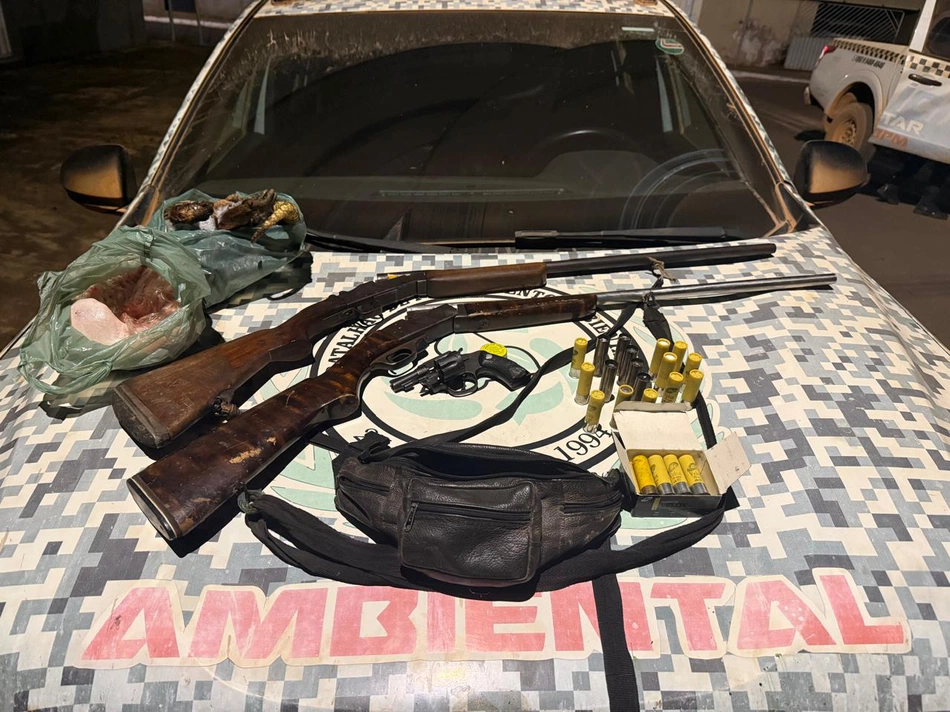 Polícia Ambiental apreende armas de fogo em caça ilegal na zona rural de Uruçuí