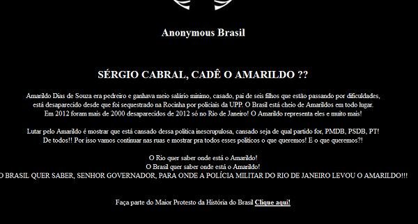 Site do PMDB foi alvo de hackers no início da tarde desta segunda (Imagem:Reprodução)
