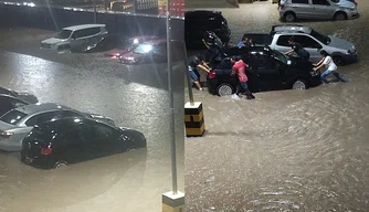 Teresina: Chuva causa estragos e arrasta veículos